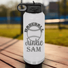White Baseball Water Bottle With Addicted To The Diamond Design