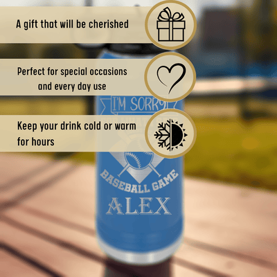 Baseball Game Day Regrets Water Bottle