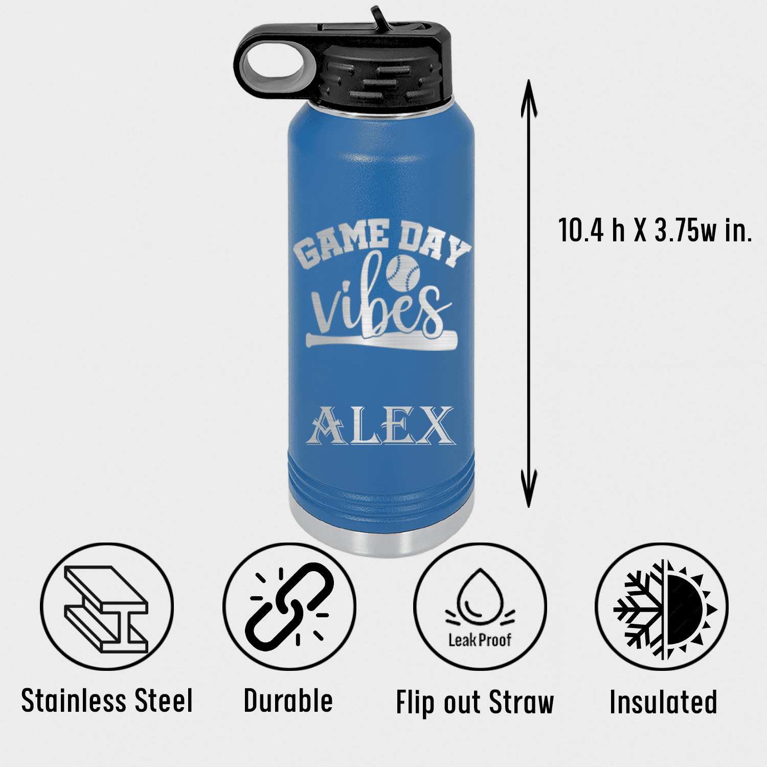 Baseball Mood Water Bottle