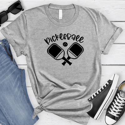Womens Grey T Shirt with Crossing-Swords design
