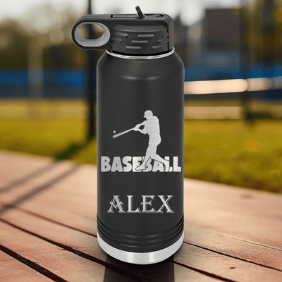 Black Baseball Water Bottle With Diamond Prodigy Design