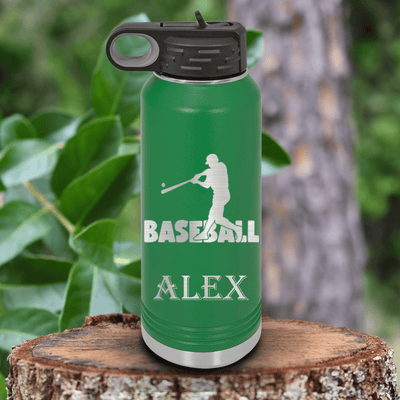 Green Baseball Water Bottle With Diamond Prodigy Design