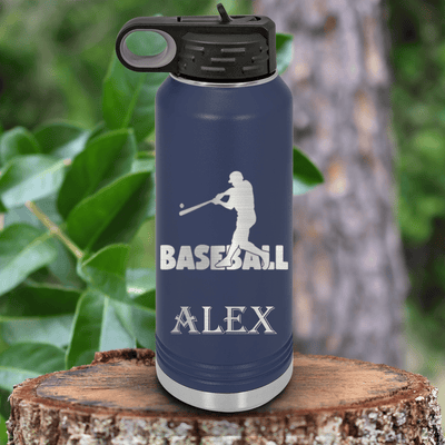Navy Baseball Water Bottle With Diamond Prodigy Design