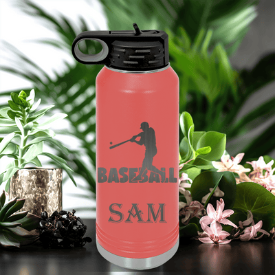 Salmon Baseball Water Bottle With Diamond Prodigy Design