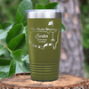 Military Green Golf Tumbler With Golfers Wedding Party Design