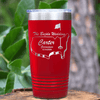 Red Golf Tumbler With Golfers Wedding Party Design