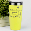 Yellow Golf Tumbler With Golfers Wedding Party Design