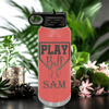 Salmon Baseball Water Bottle With Its Game Time Design