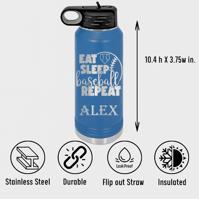 Lifes Rythm Baseball Water Bottle