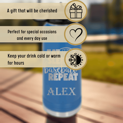 Lifes Rythm Baseball Water Bottle