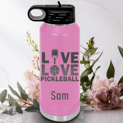 Light Purple Pickleball Water Bottle With Live Love Pickle Design