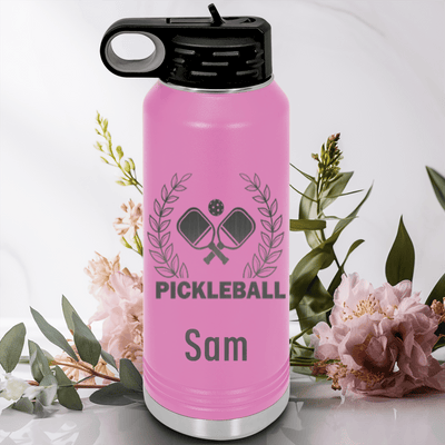 Light Purple Pickleball Water Bottle With Master Of Pickleball Design