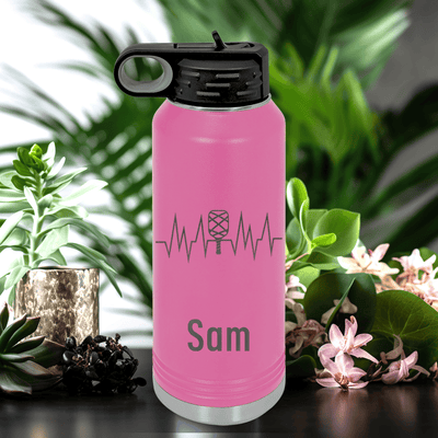 Pink Pickleball Water Bottle With Pickle Beats Design