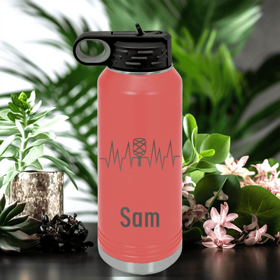Salmon Pickleball Water Bottle With Pickle Beats Design