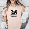 Womens Heather Peach T Shirt with Pickle-Queen design