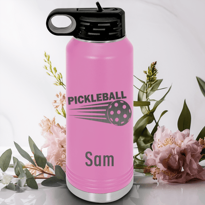 Light Purple Pickleball Water Bottle With Pickle Sport Design