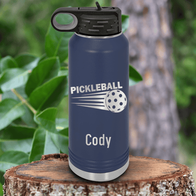 Navy Pickleball Water Bottle With Pickle Sport Design