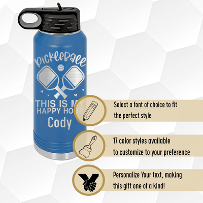 Pickleball Happy Hour Water Bottle