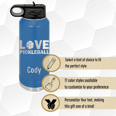 Pickleball Love Water Bottle