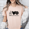 Womens Heather Peach T Shirt with Pickles-Peach-And-Love design