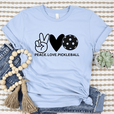 Womens Light Blue T Shirt with Pickles-Peach-And-Love design