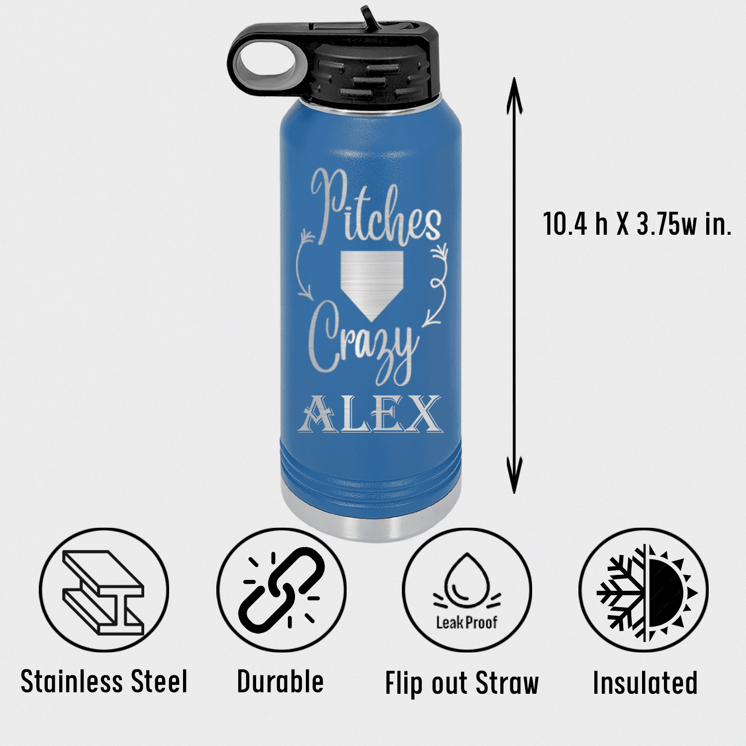 Playful Pitch Madness Water Bottle