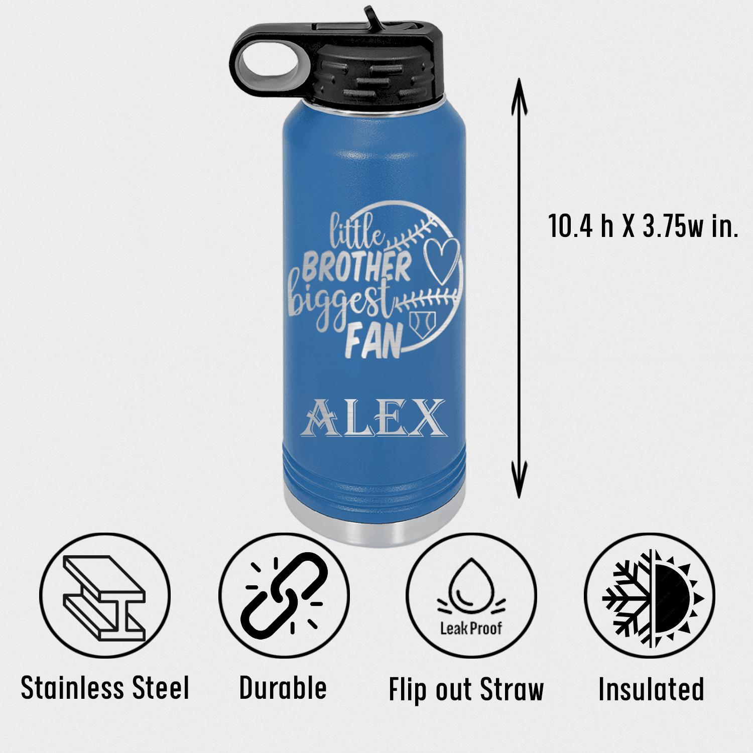 Proud Baseball Sibling Water Bottle