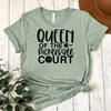 Womens Light Green T Shirt with Queen-Of-The-Pickleball-Court design