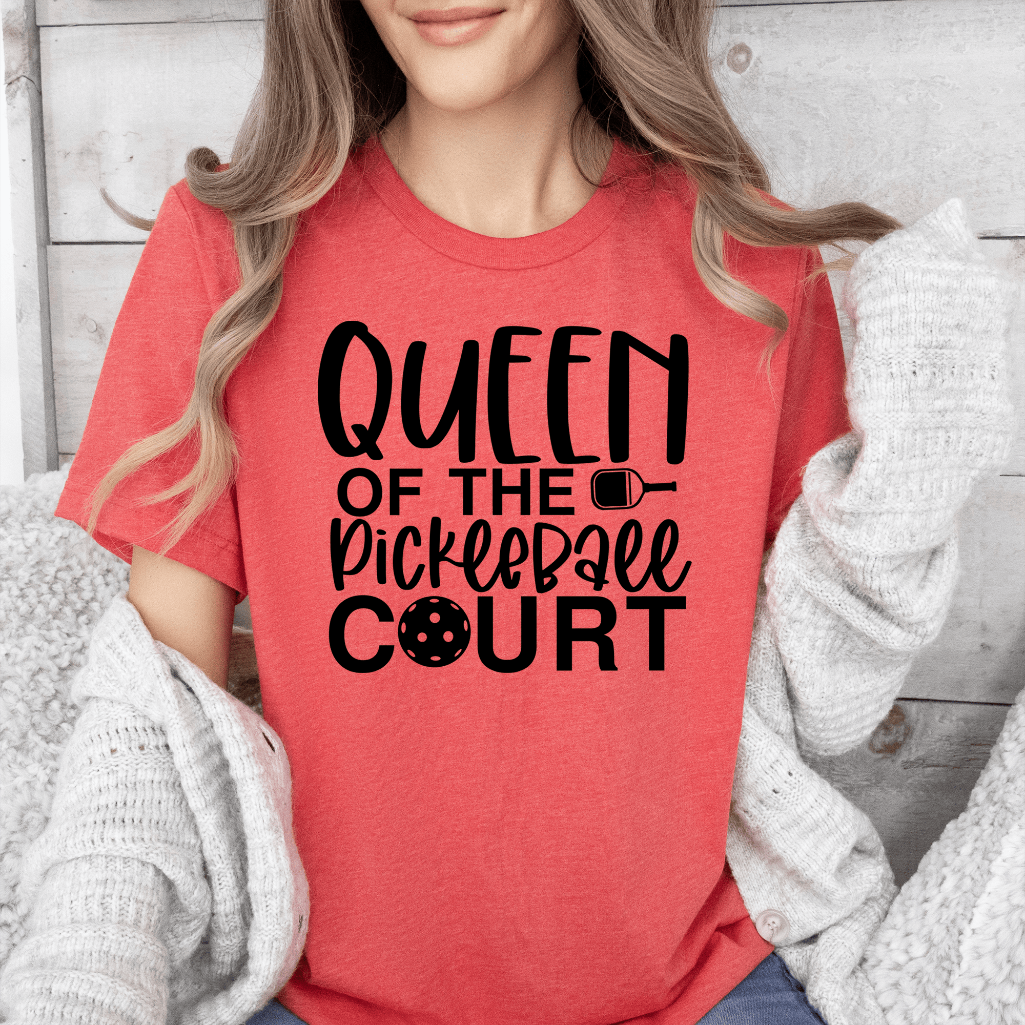 Queen Of The Pickleball Court Womens T Shirt