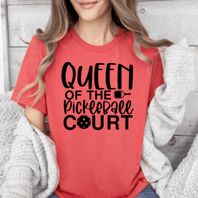 Queen Of The Pickleball Court Womens T Shirt