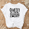Womens White T Shirt with Queen-Of-The-Pickleball-Court design