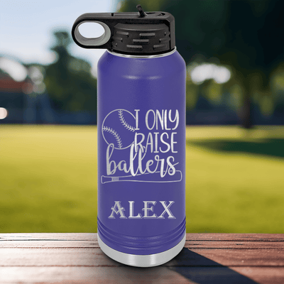 Purple Baseball Water Bottle With Raising Future Mvps Design