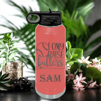 Salmon Baseball Water Bottle With Raising Future Mvps Design