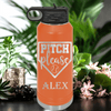 Orange Baseball Water Bottle With Sass From The Mound Design