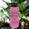 Pink Baseball Water Bottle With Sass From The Mound Design