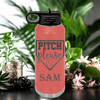 Salmon Baseball Water Bottle With Sass From The Mound Design