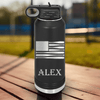 Black Baseball Water Bottle With Star Spangled Bats Design