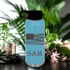 Light Blue Baseball Water Bottle With Star Spangled Bats Design