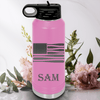 Light Purple Baseball Water Bottle With Star Spangled Bats Design
