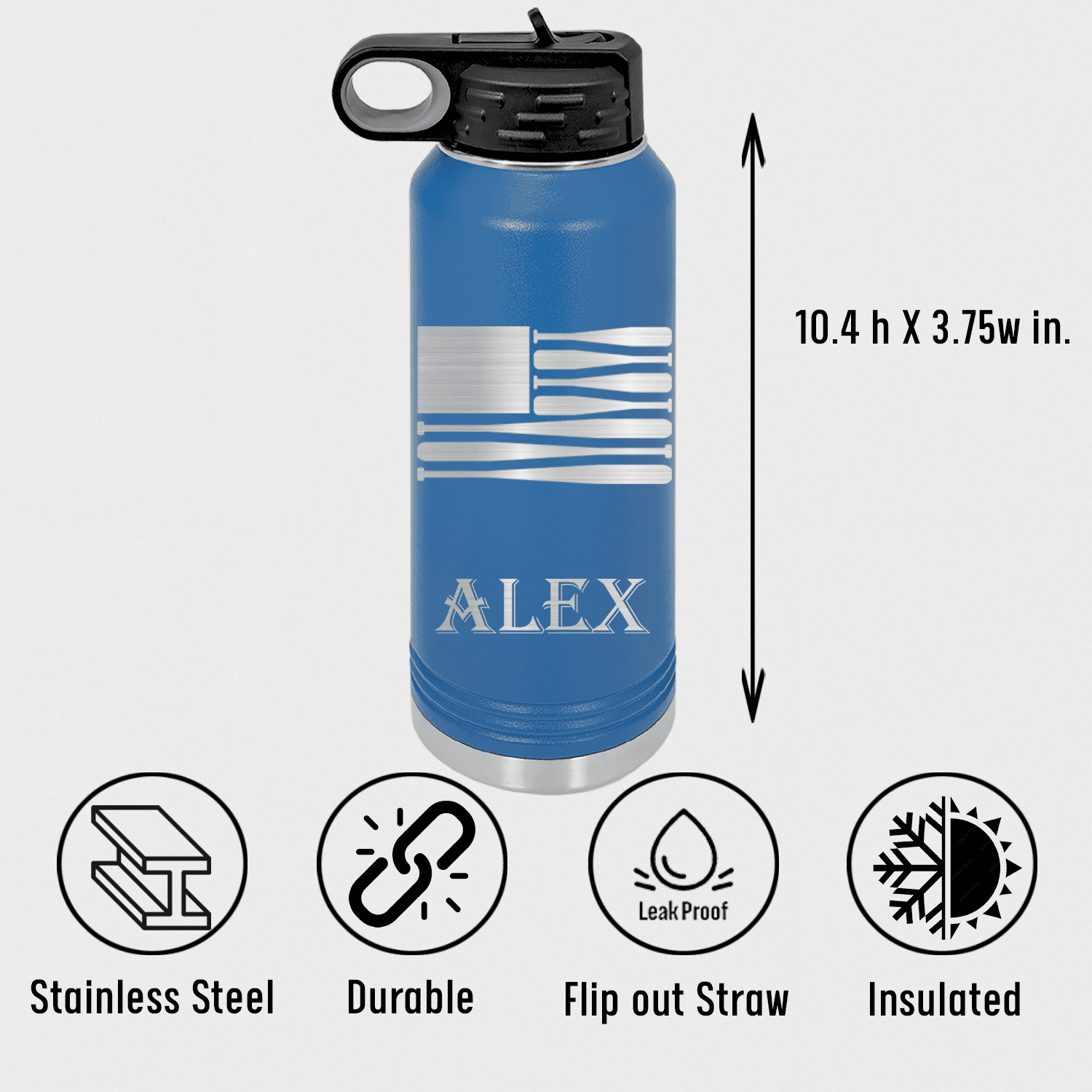 Star Spangled Bats Water Bottle