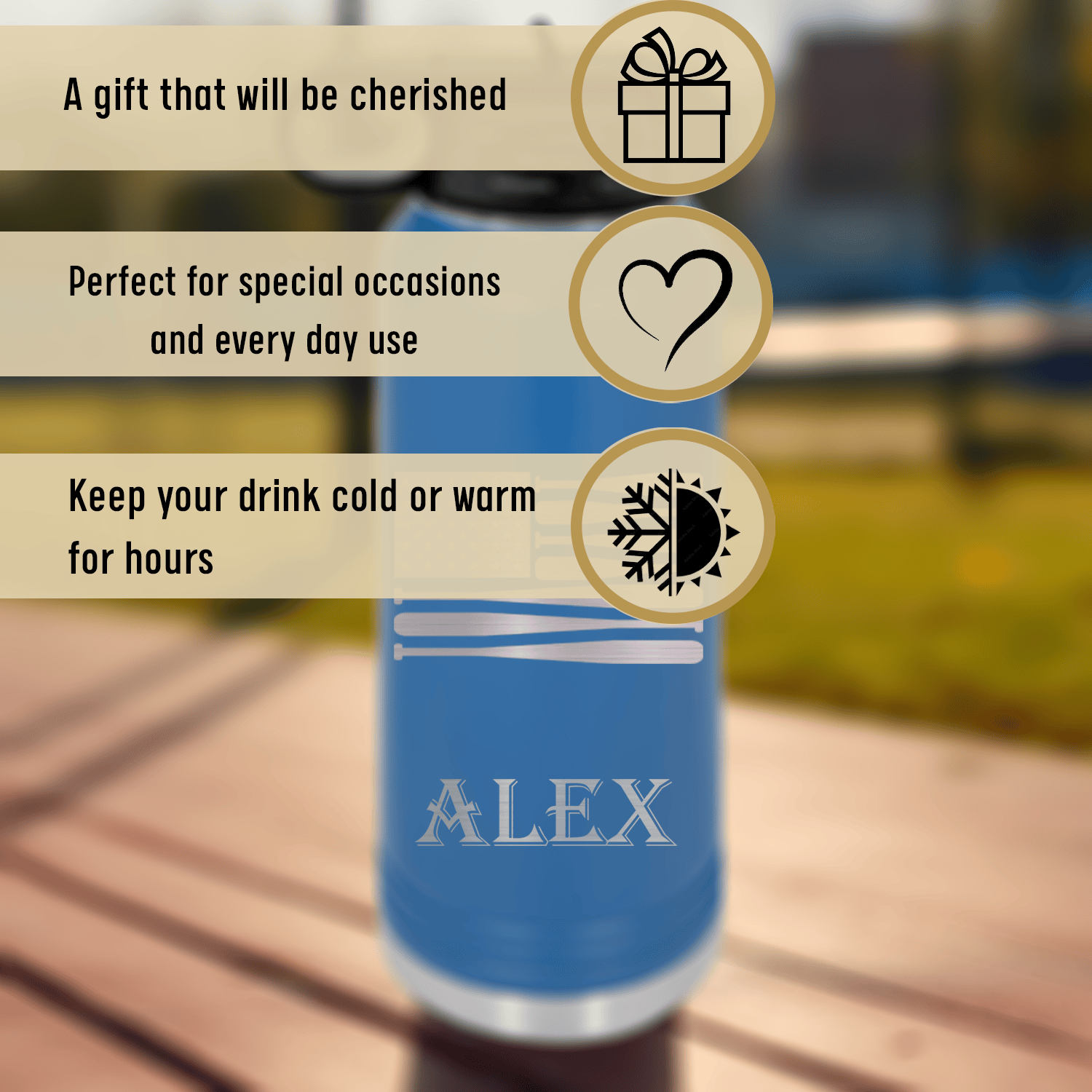 Star Spangled Bats Water Bottle