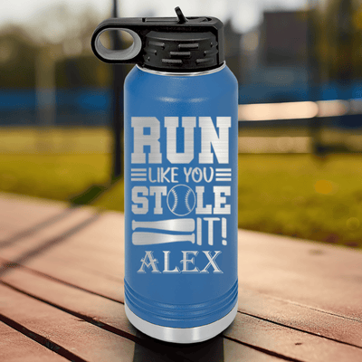 Blue Baseball Water Bottle With Swift Baserunner Design