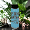 Light Blue Baseball Water Bottle With Swift Baserunner Design
