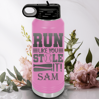 Light Purple Baseball Water Bottle With Swift Baserunner Design