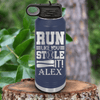 Navy Baseball Water Bottle With Swift Baserunner Design