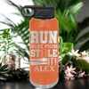 Orange Baseball Water Bottle With Swift Baserunner Design