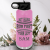 Light Purple Baseball Water Bottle With Swing For The Fences Design