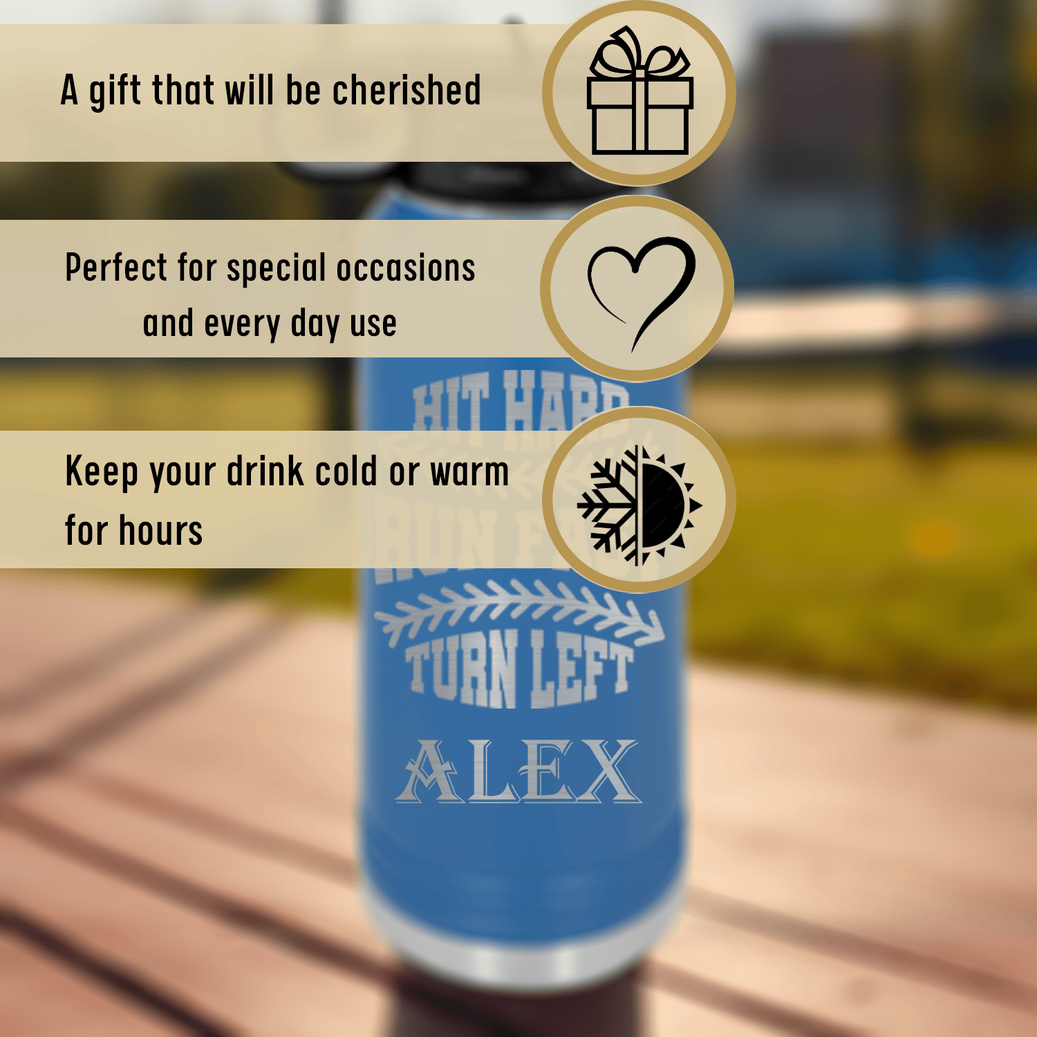 Swing For The Fences Water Bottle