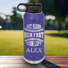 Purple Baseball Water Bottle With Swing For The Fences Design