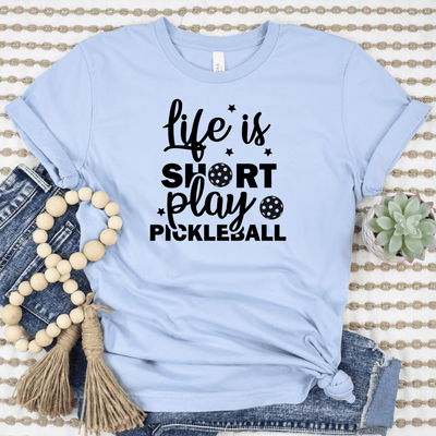 Womens Light Blue T Shirt with That-Pickle-Life design
